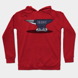 Anvil of Irony: Striking Wordplay Design Hoodie